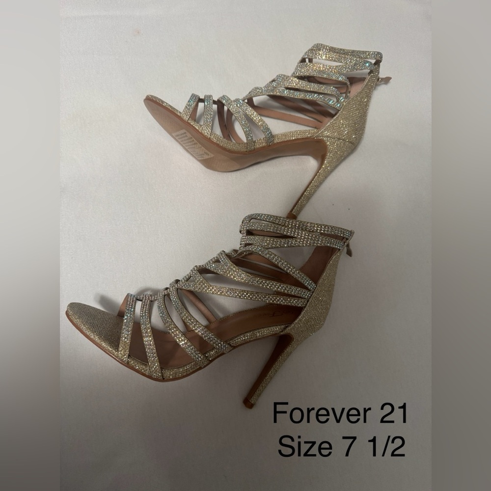 Forever 21 Gold Gladiator Heels